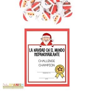 Image shows the challenge completion certificate in the Actividades de Navidad escape room