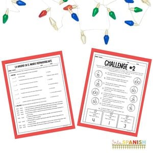 Image shows 2 of the puzzles in the Actividades de Navidad puzzle set