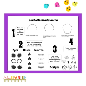 Easy Marshmallow Sugar Skull Day of the Dead Craft How to Draw a Calavera Handout