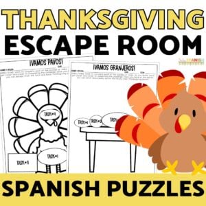 Día de Acción de Gracias Actividades Spanish Thanksgiving Crossword Word Search